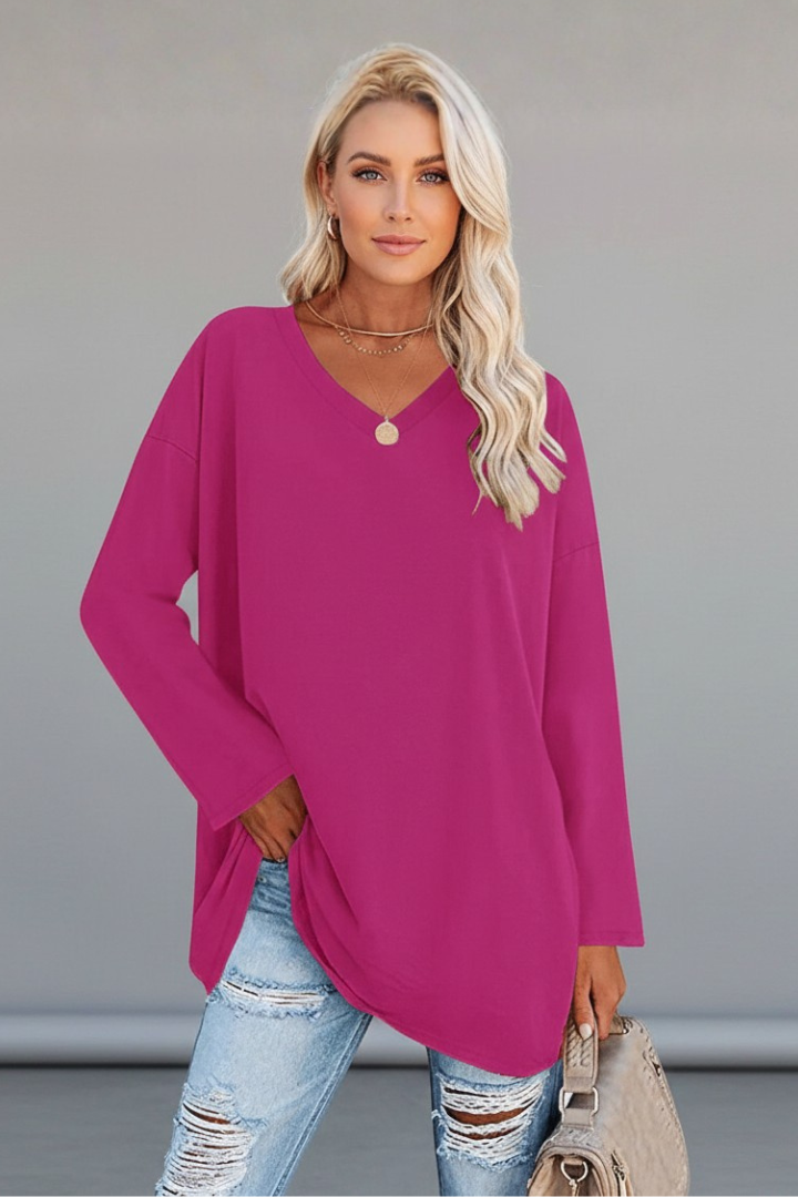 Brixton | Women's V Neck Relaxed Fit Long Sleeve Top