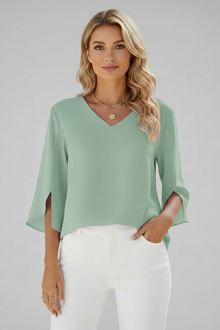 Felicity | Women's V Neck 3/4 Sleeve Blouse