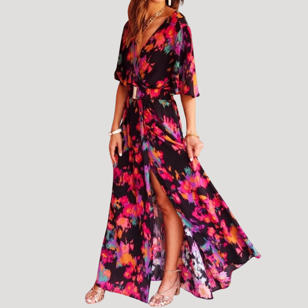 Isolde | Women's Printed Wrap Maxi Dress