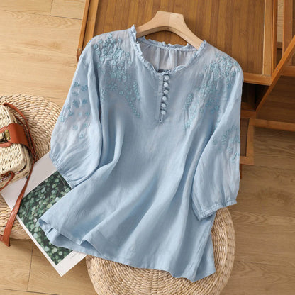 Suzanne™ | Floral Button-Front Blouse