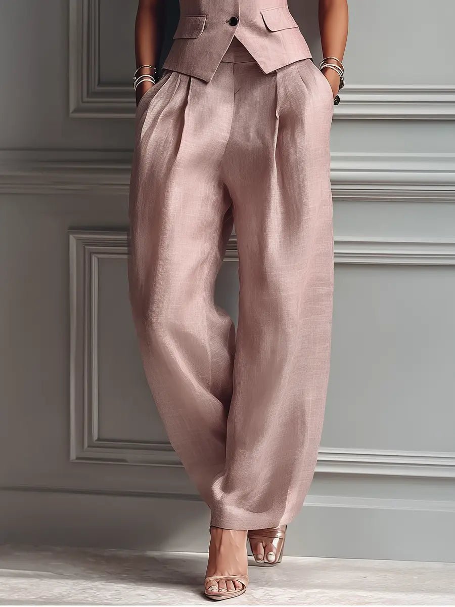 Anneliese | Women's Sleeveless Vest Wide Leg Pants Set