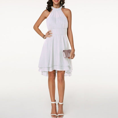 Aveline | Women's Halter Neck Tiered Ruffle Mini Dress