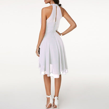Aveline | Women's Halter Neck Tiered Ruffle Mini Dress
