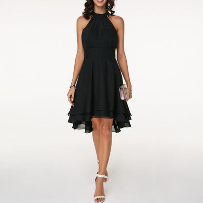 Aveline | Women's Halter Neck Tiered Ruffle Mini Dress
