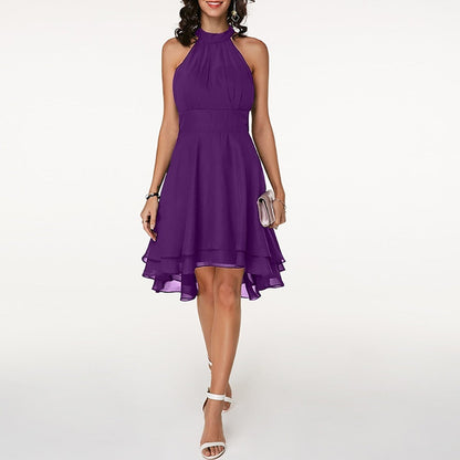 Aveline | Women's Halter Neck Tiered Ruffle Mini Dress