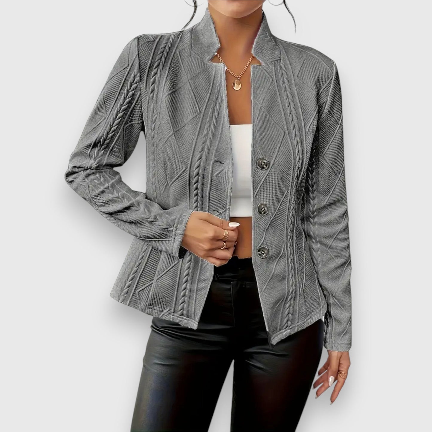 Briseis | Women's Mock Neck Cable Knit Sweater Top