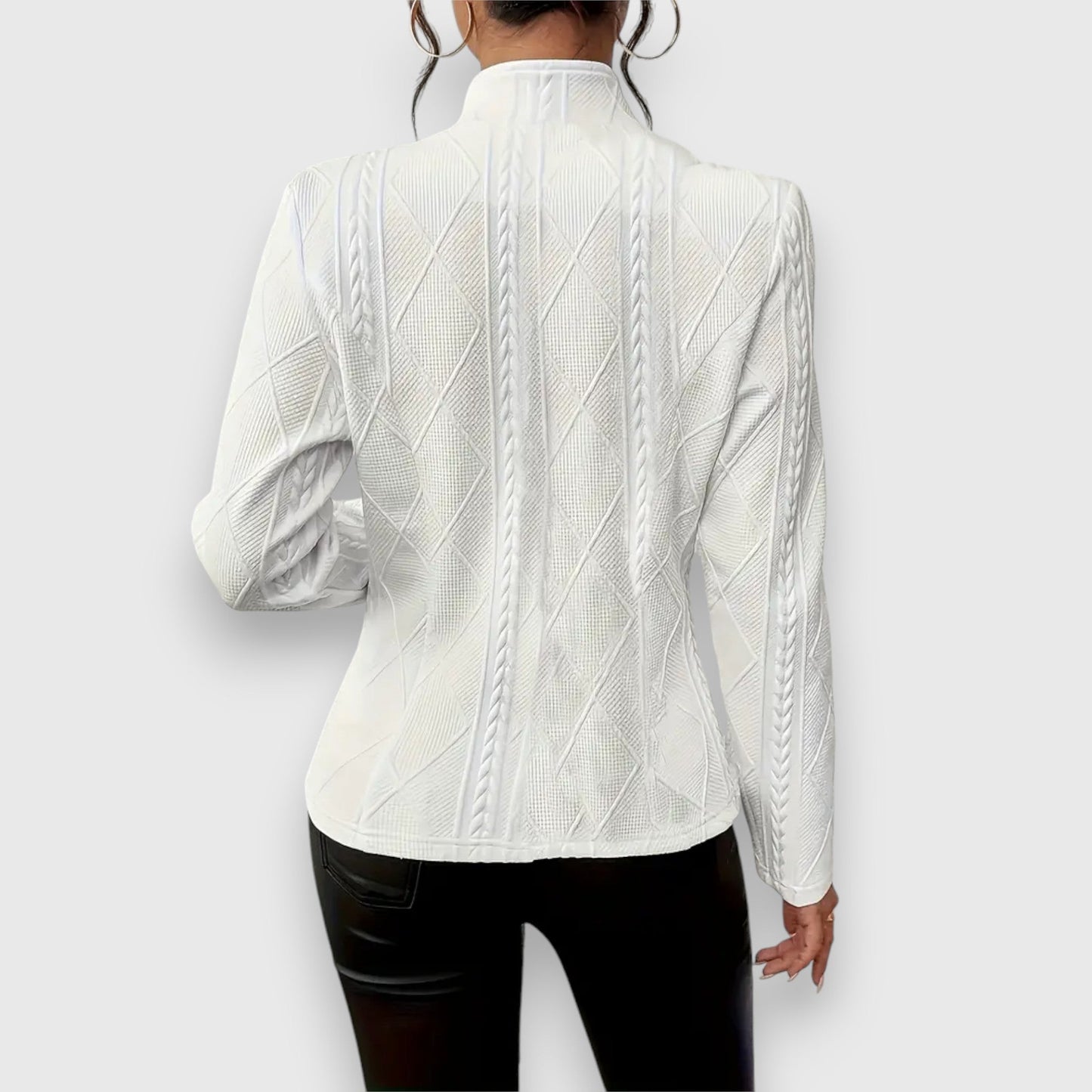 Briseis | Women's Mock Neck Cable Knit Sweater Top