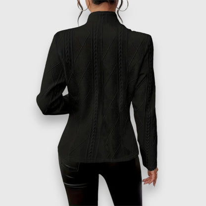 Briseis | Women's Mock Neck Cable Knit Sweater Top