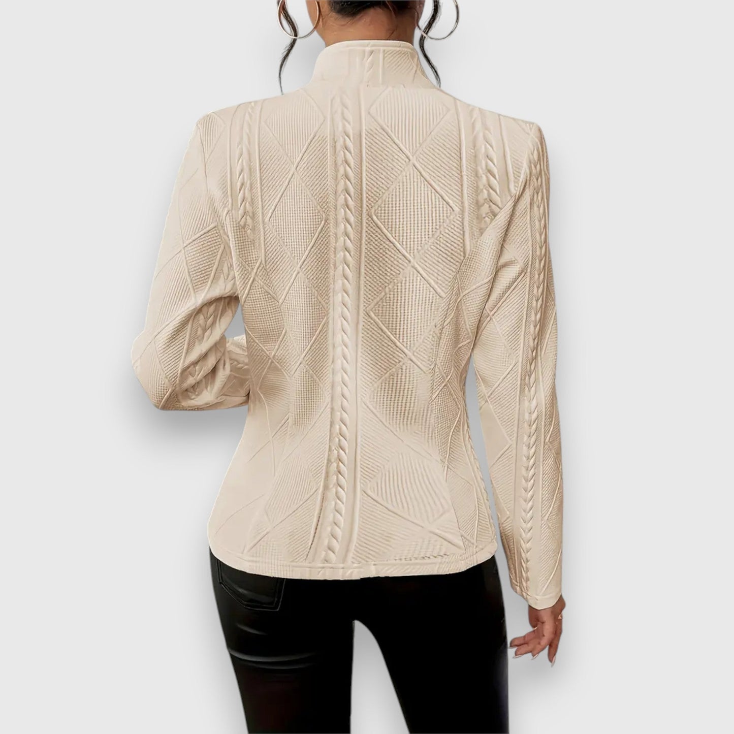 Briseis | Women's Mock Neck Cable Knit Sweater Top