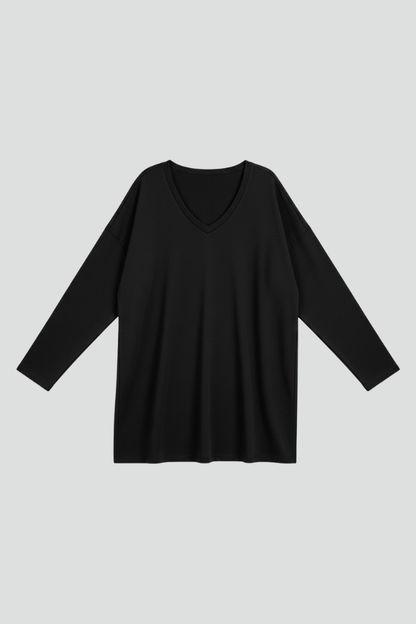 Brixton | Women's V Neck Relaxed Fit Long Sleeve Top