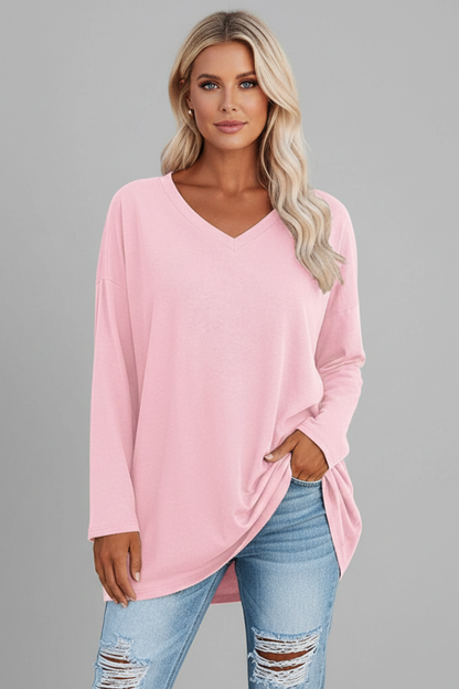Brixton | Women's V Neck Relaxed Fit Long Sleeve Top