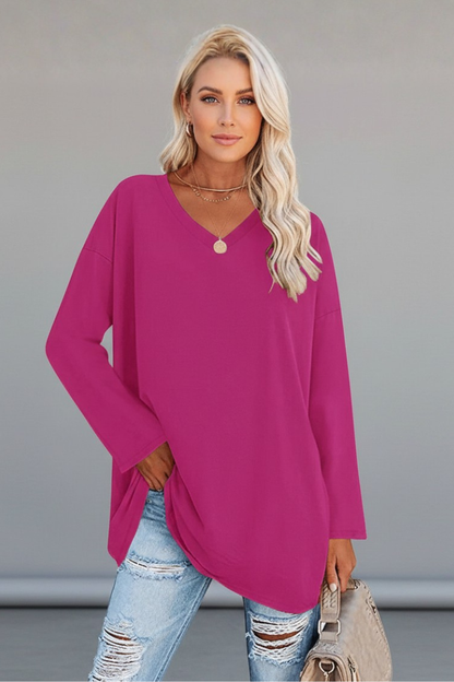 Brixton | Women's V Neck Relaxed Fit Long Sleeve Top