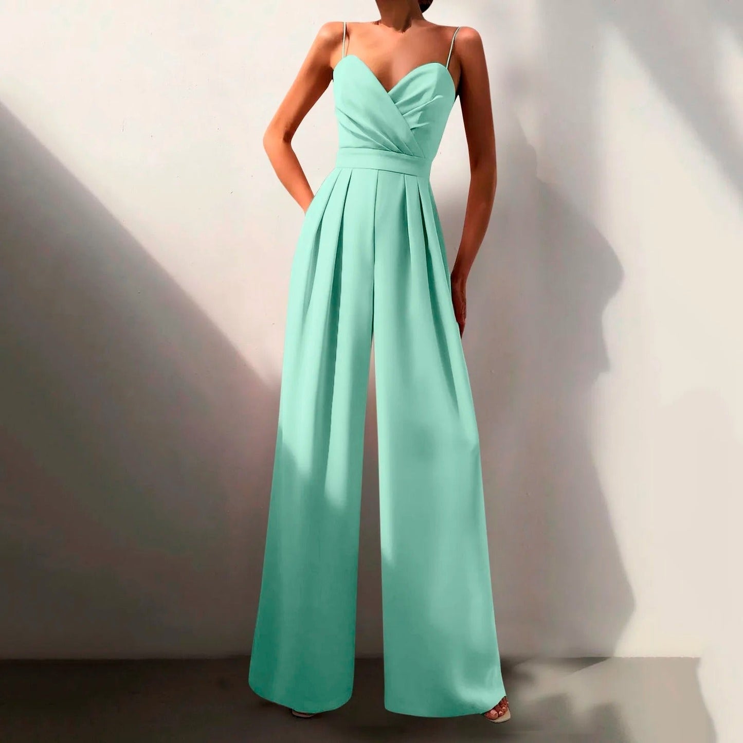 Elodie | Women's Sweetheart Neck Wide Leg Jumpsuit