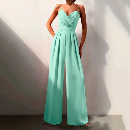 Elodie | Women's Sweetheart Neck Wide Leg Jumpsuit