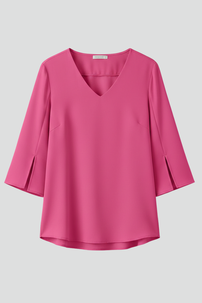 Felicity | Women's V Neck 3/4 Sleeve Blouse