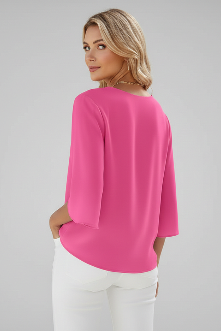 Felicity | Women's V Neck 3/4 Sleeve Blouse