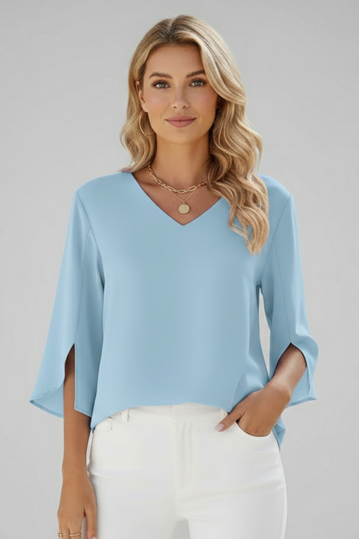Felicity | Women's V Neck 3/4 Sleeve Blouse
