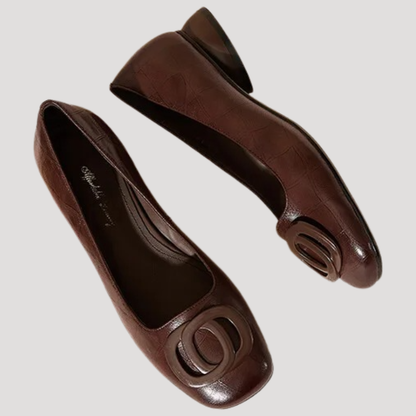Imogen | Women's Square Toe Slip On Flat Shoes