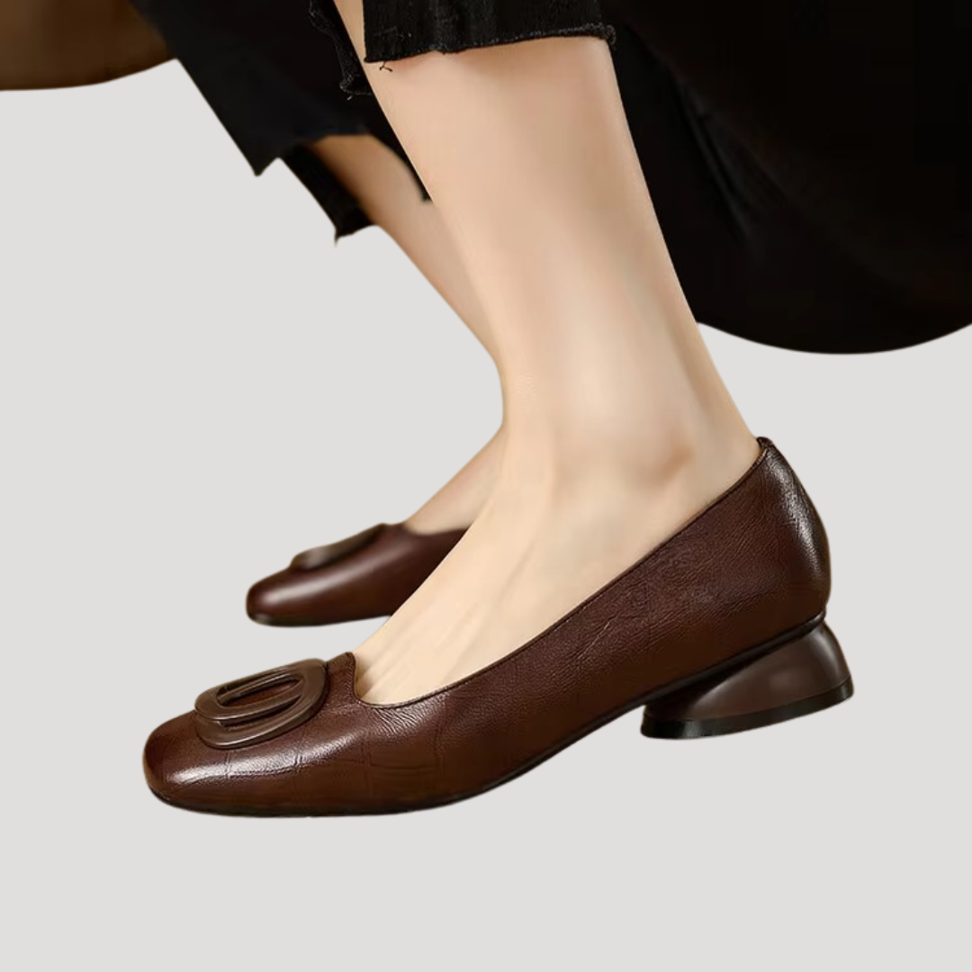 Imogen | Women's Square Toe Slip On Flat Shoes