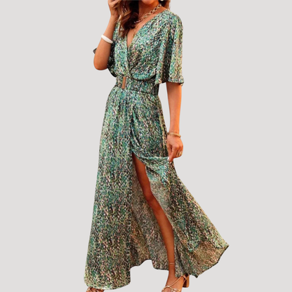 Isolde | Women's Printed Wrap Maxi Dress