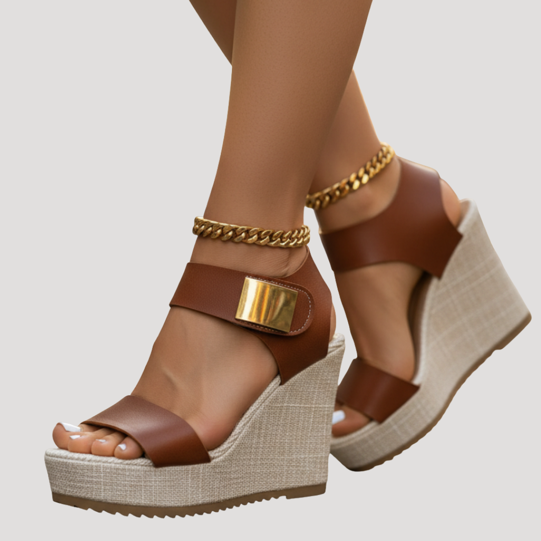 Lavinia | Women's Platform Wedge Ankle Strap Sandals