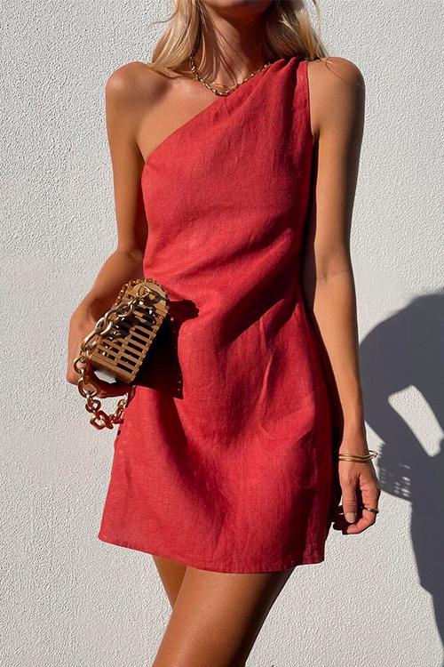 Lianna | Women's One Shoulder Sleeveless Mini Dress