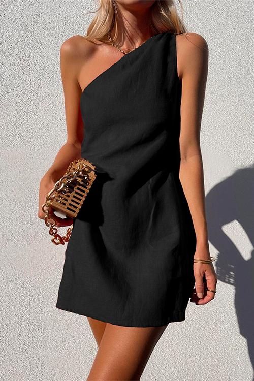 Lianna | Women's One Shoulder Sleeveless Mini Dress
