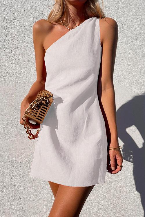 Lianna | Women's One Shoulder Sleeveless Mini Dress