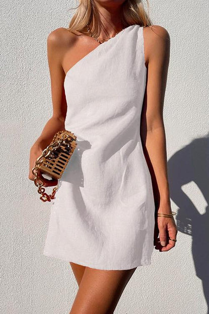 Lianna | Women's One Shoulder Sleeveless Mini Dress