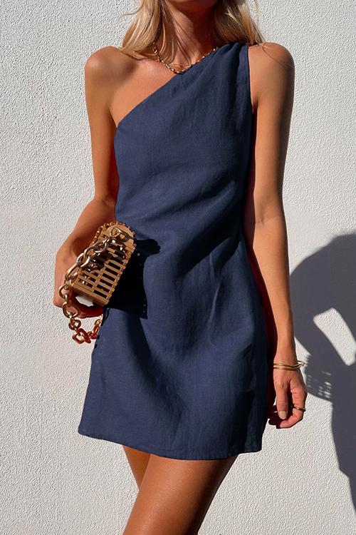 Lianna | Women's One Shoulder Sleeveless Mini Dress