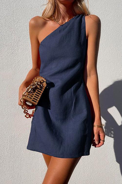Lianna | Women's One Shoulder Sleeveless Mini Dress