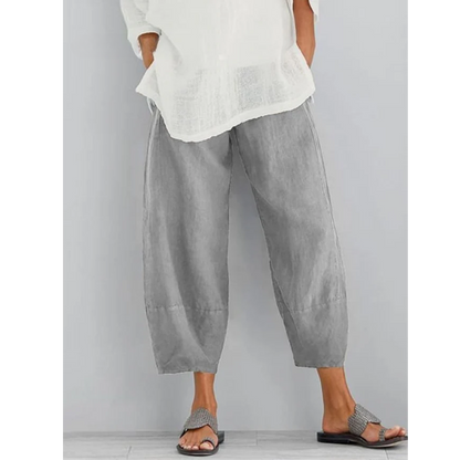 Maevis | Women's Elastic Waist Cropped Harem Pants