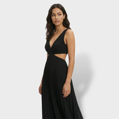 Maren | Women's Pleated V-Neck Cutout Summer Dress
