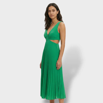 Maren | Women's Pleated V-Neck Cutout Summer Dress