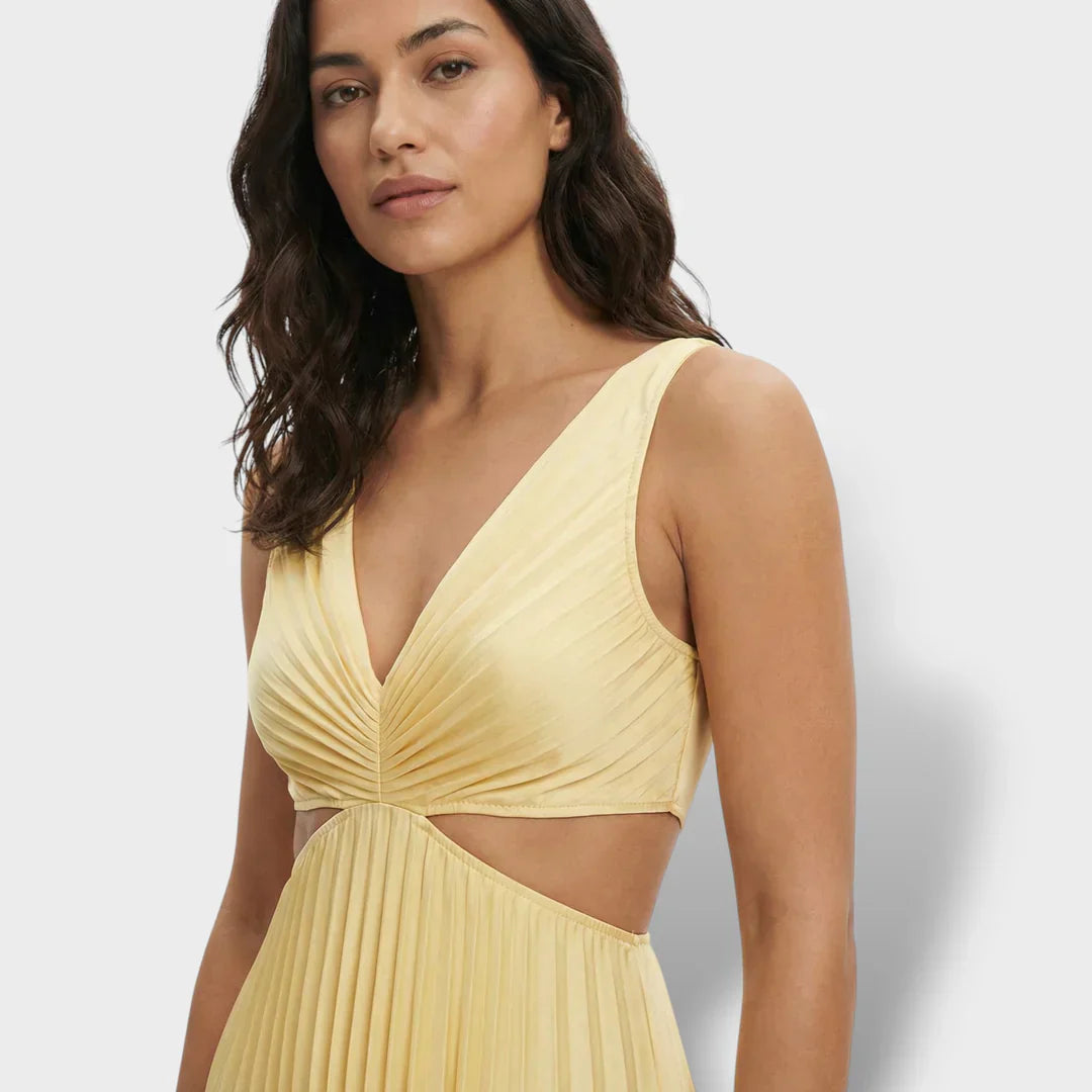 Maren | Women's Pleated V-Neck Cutout Summer Dress