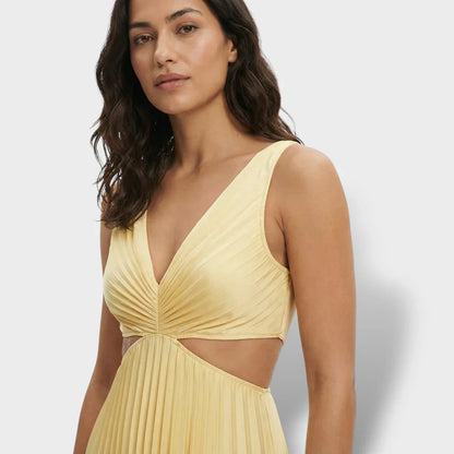 Maren | Women's Pleated V-Neck Cutout Summer Dress