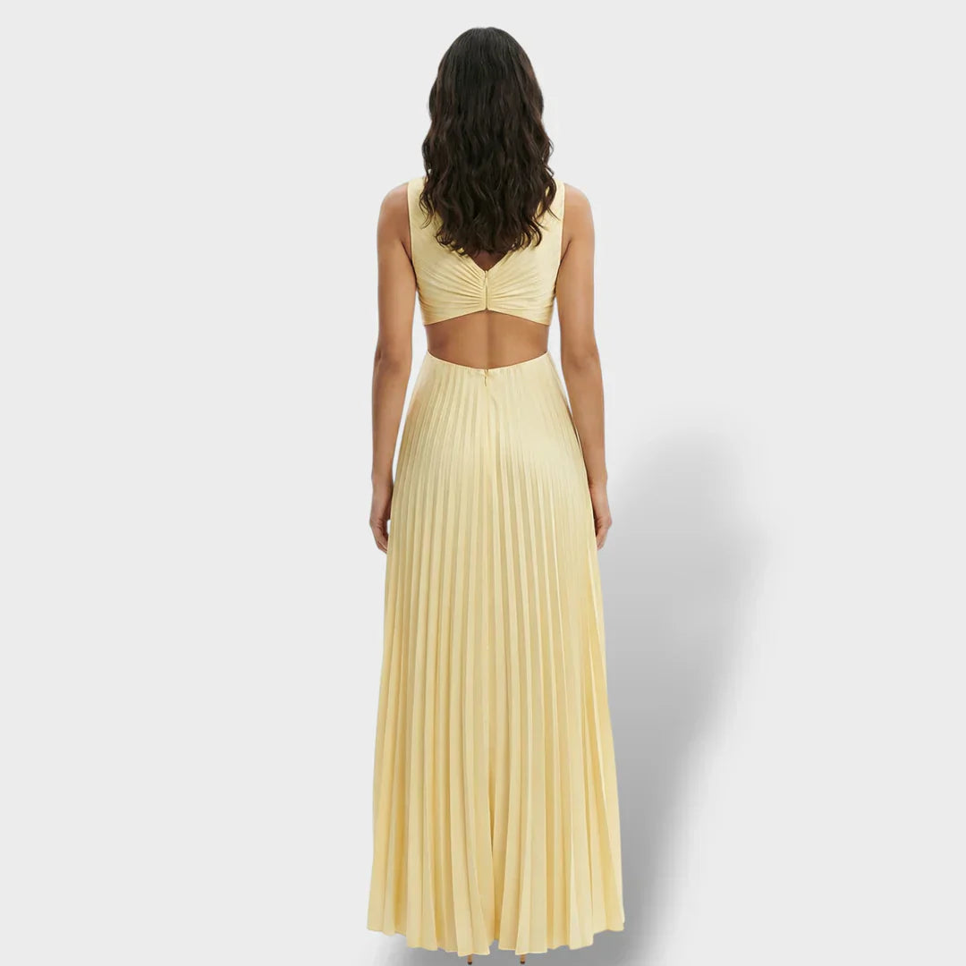 Maren | Women's Pleated V-Neck Cutout Summer Dress