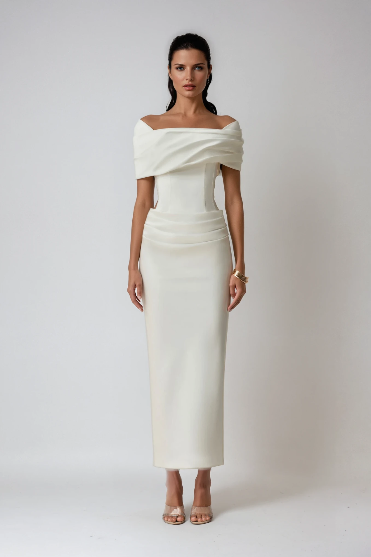 Nadette | Women's Off-Shoulder Ruched Maxi Dress