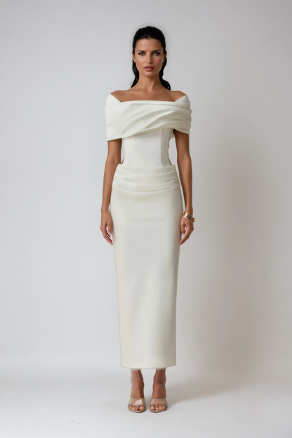 Nadette | Women's Off-Shoulder Ruched Maxi Dress