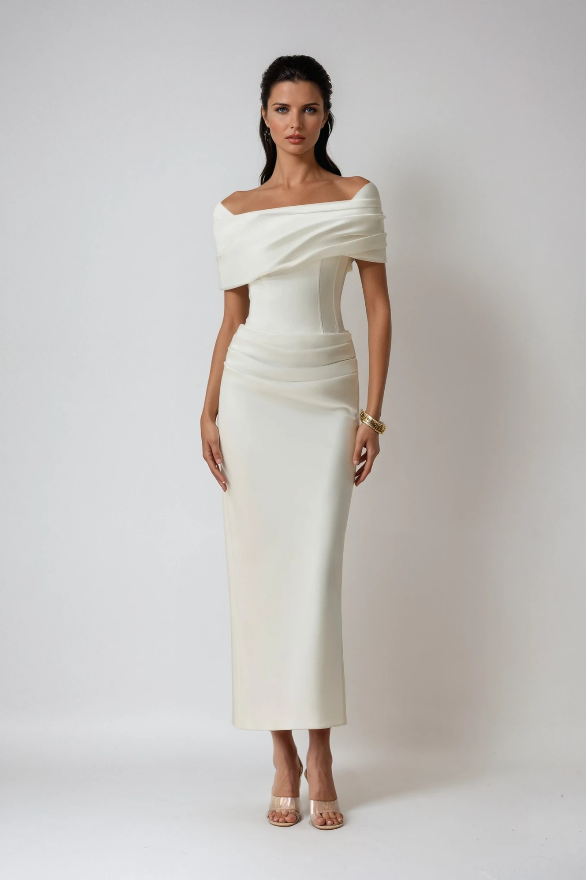 Nadette | Women's Off-Shoulder Ruched Maxi Dress