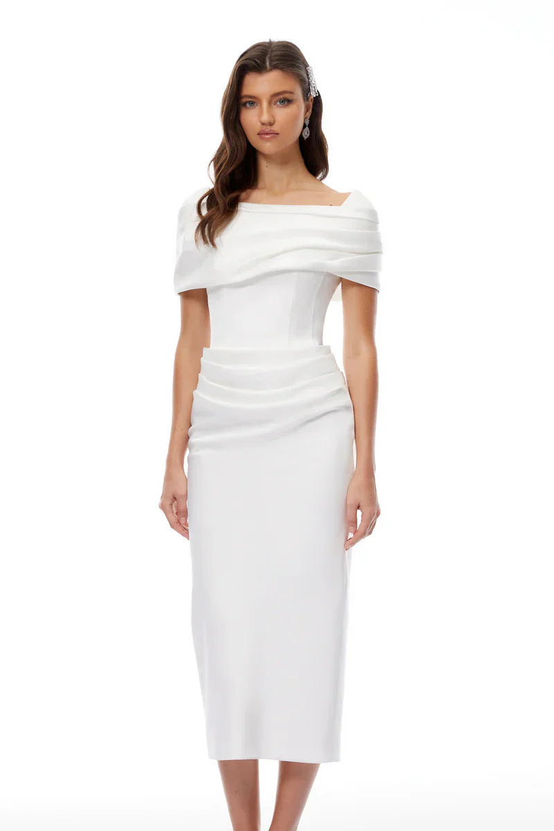Nadette | Women's Off-Shoulder Ruched Maxi Dress