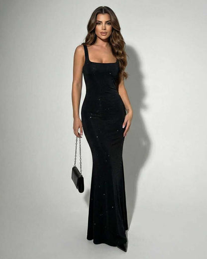 Naomi | Women's Square Neck Sleeveless Bodycon Maxi Dress