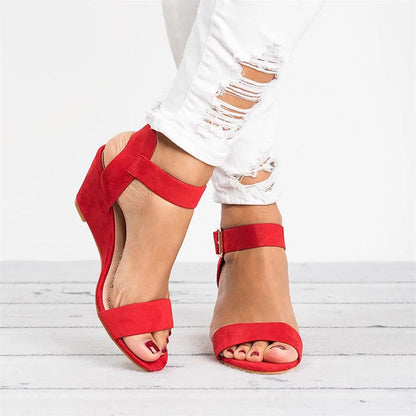 Ronni | Women's Open Toe Wedge Ankle Strap Sandal