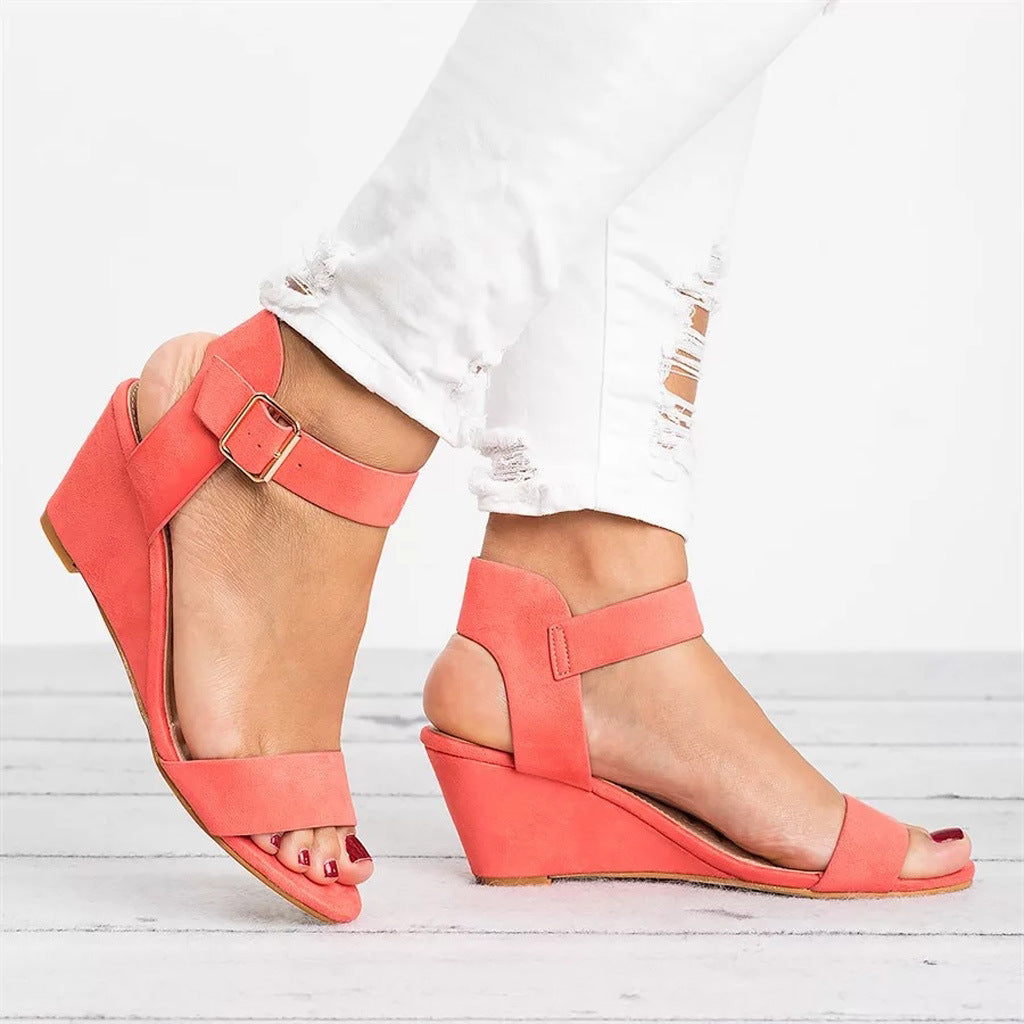 Ronni | Women's Open Toe Wedge Ankle Strap Sandal