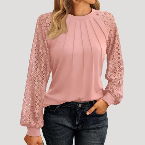 Roswyn | Women's Round Neck Lace Sleeve Blouse