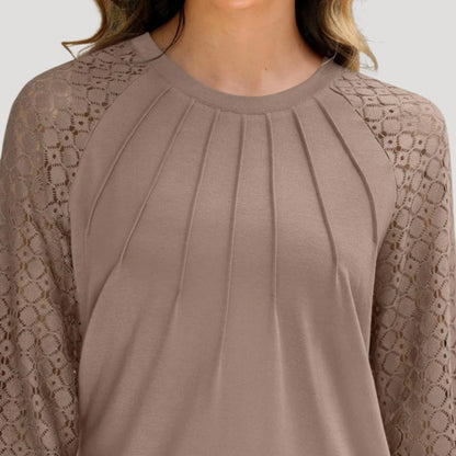 Roswyn | Women's Round Neck Lace Sleeve Blouse