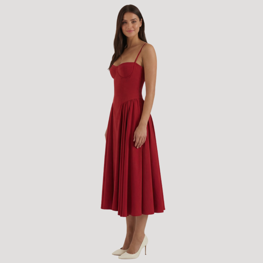 Thessaly | Women's Sweetheart Midi Dress