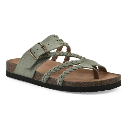 Vellara | Women's Braided Strap Big Buckle Cork Footbed Sandal