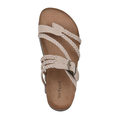 Vellara | Women's Braided Strap Big Buckle Cork Footbed Sandal