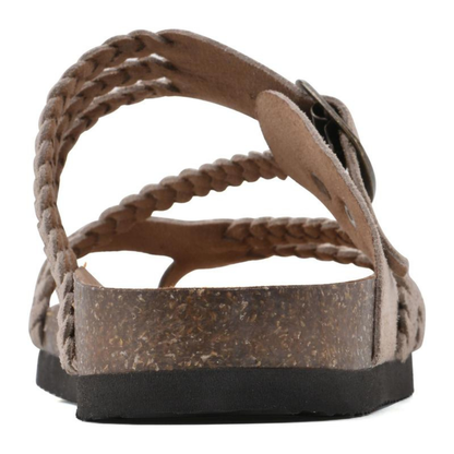 Vellara | Women's Braided Strap Big Buckle Cork Footbed Sandal